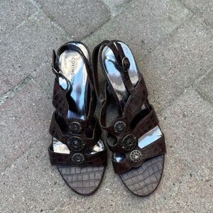 Covington Dark Brown Heeled Sandals